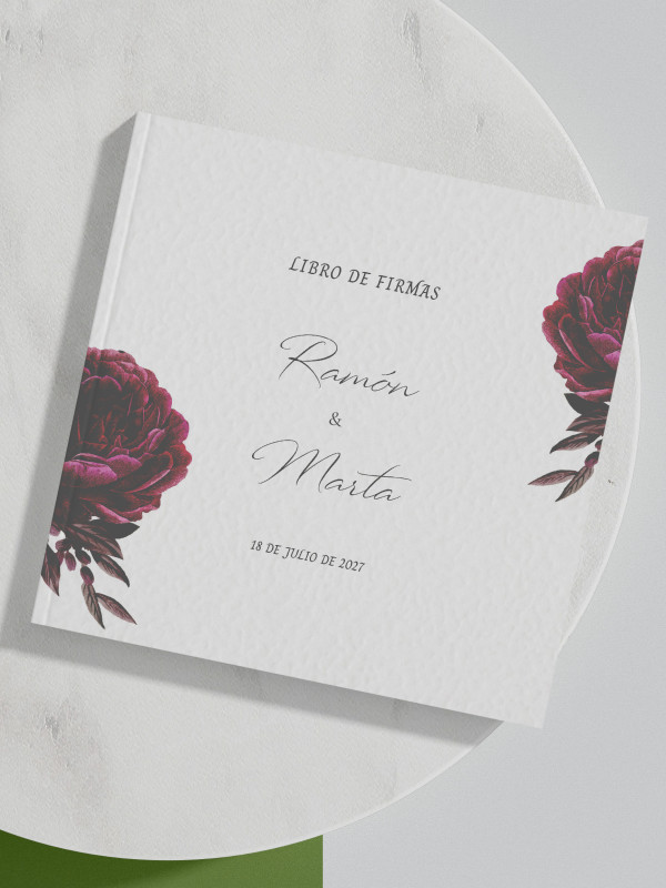 Libro firmas boda Rosa Botánica