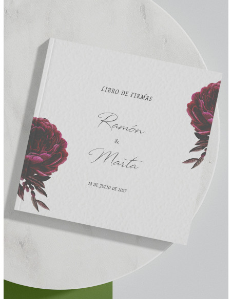 Libro firmas boda Rosa Botánica