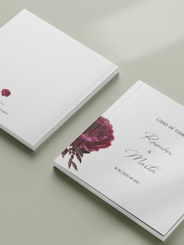 Libro firmas boda Rosa Botánica