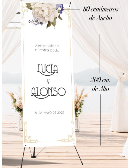 Banners de Bienvenida Bodas modelo Antique