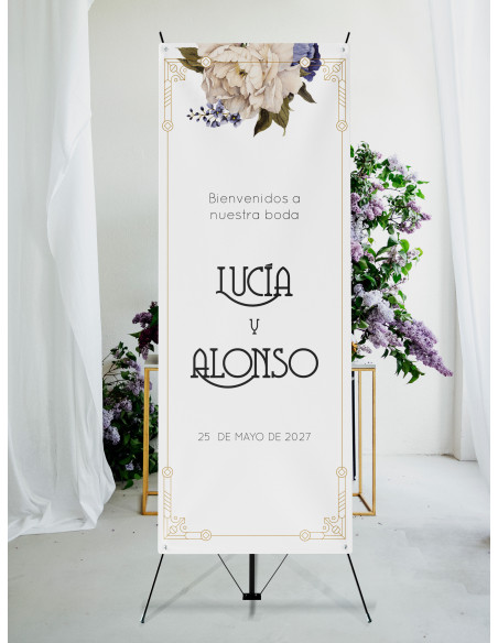 Banners de Bienvenida Bodas modelo Antique