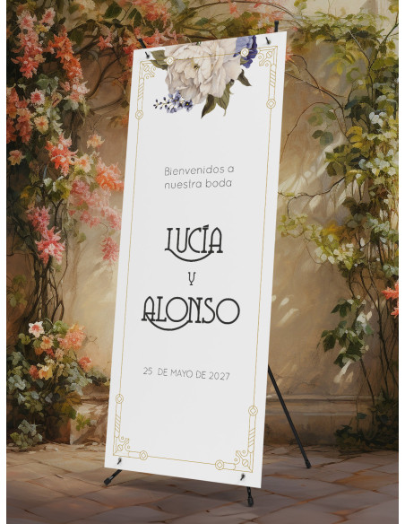 Banners de Bienvenida Bodas modelo Antique