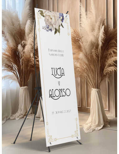 Banners de Bienvenida Bodas modelo Antique