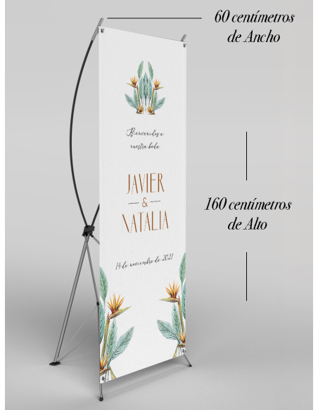 Banners de Bienvenida Bodas modelo Ave del Paraiso