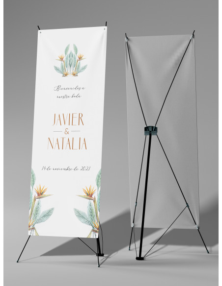 Banners de Bienvenida Bodas modelo Ave del Paraiso