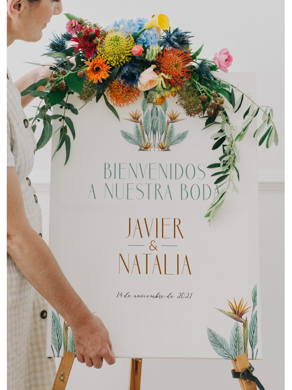 Poster boda Ave del Paraíso