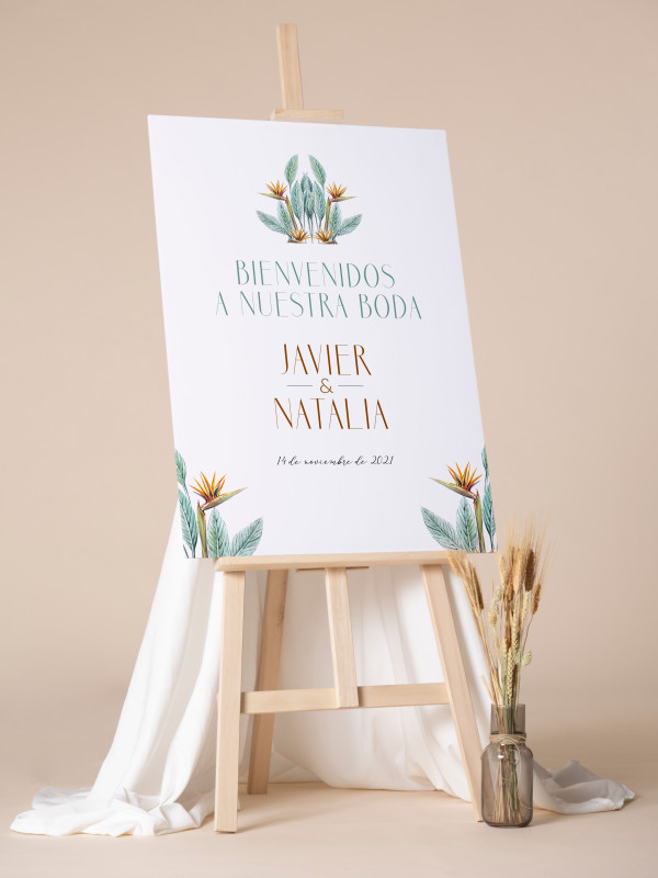 Poster boda Ave del Paraíso