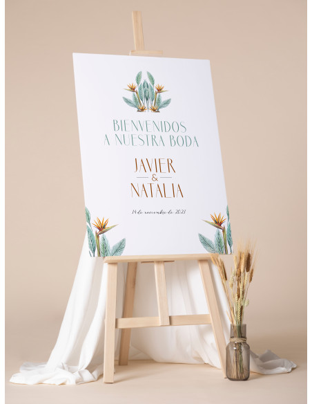 Poster boda Ave del Paraíso