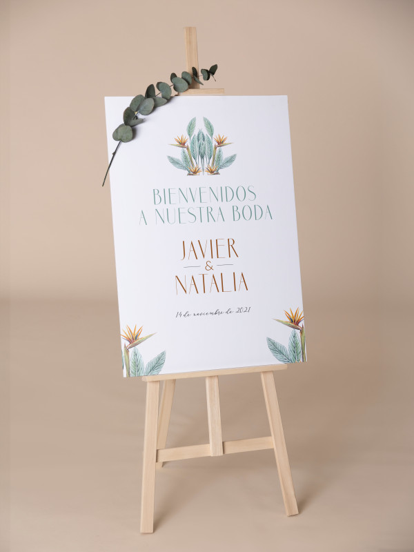 Poster boda Ave del Paraíso