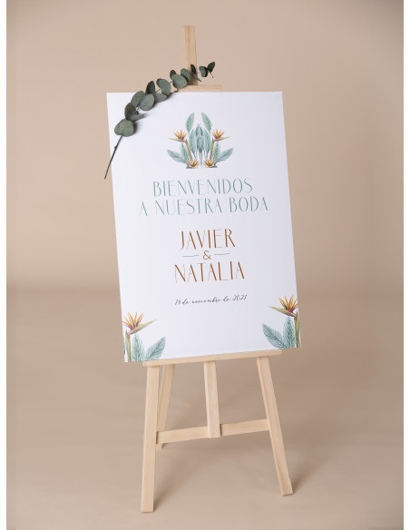 Poster boda Ave del Paraíso