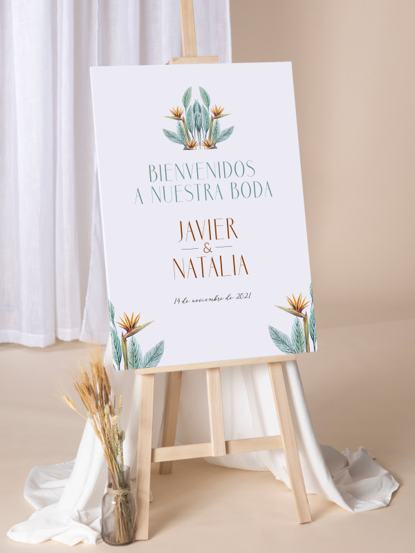 Poster boda Ave del Paraíso