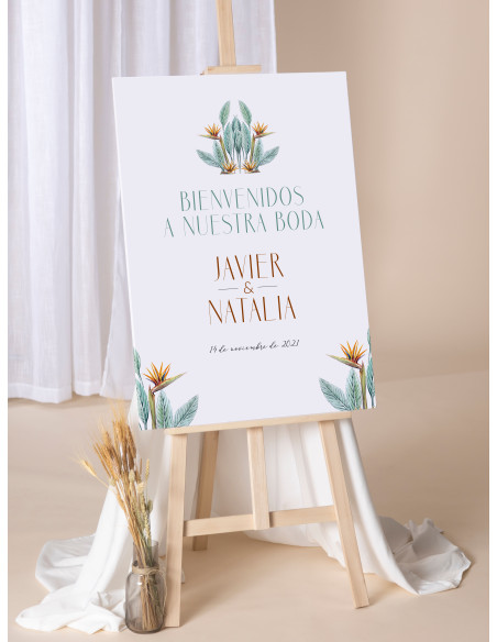 Poster boda Ave del Paraíso