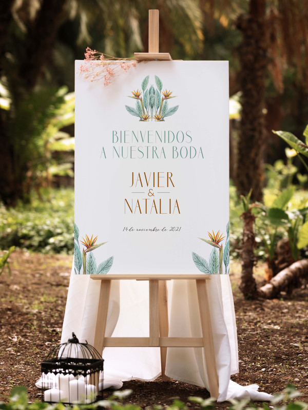 Poster boda Ave del Paraíso