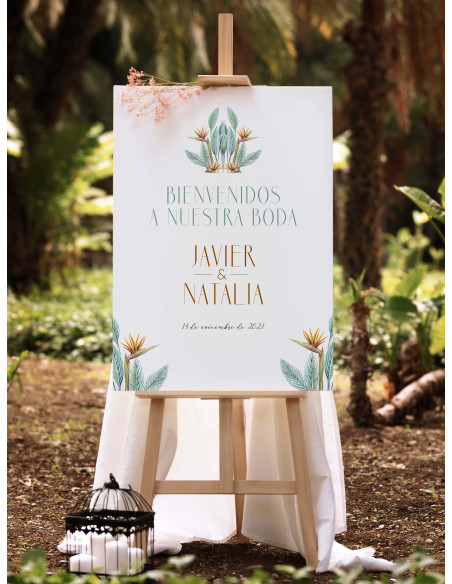 Poster boda Ave del Paraíso