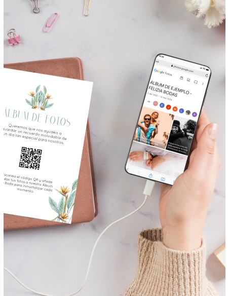 Tarjetas de fotos Boda álbum google modelo Ave del Paraíso
