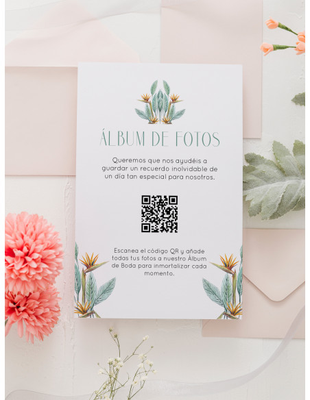 Tarjetas de fotos Boda álbum google modelo Ave del Paraíso