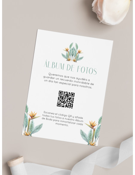 Tarjetas de fotos Boda álbum google modelo Ave del Paraíso