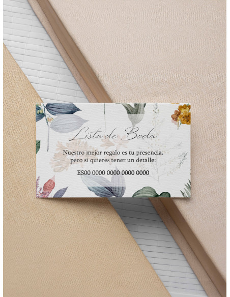 Tarjeta lista de boda Adriana