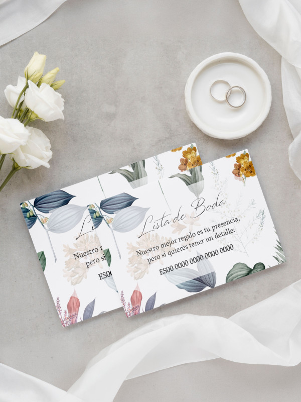 Tarjeta lista de boda Adriana