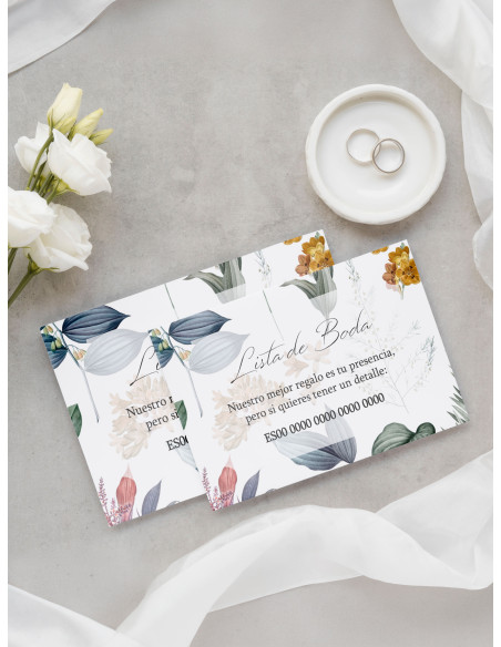 Tarjeta lista de boda Adriana