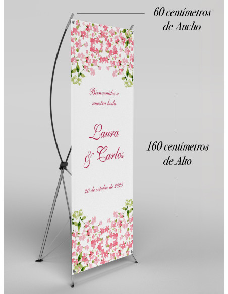 Banners de Bienvenida Bodas modelo Alhelí