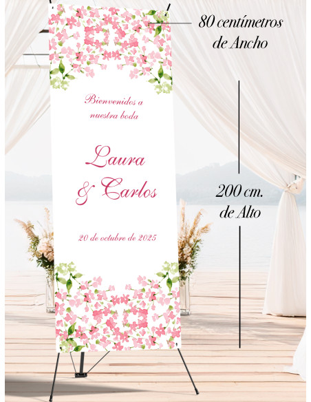 Banners de Bienvenida Bodas modelo Alhelí