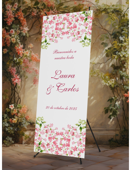 Banners de Bienvenida Bodas modelo Alhelí