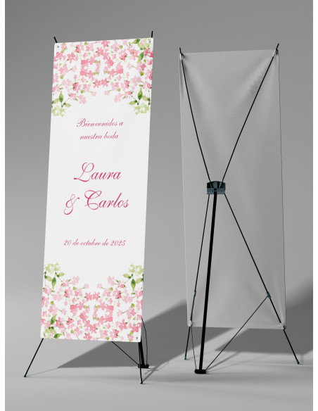 Banners de Bienvenida Bodas modelo Alhelí