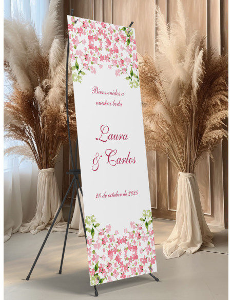 Banners de Bienvenida Bodas modelo Alhelí