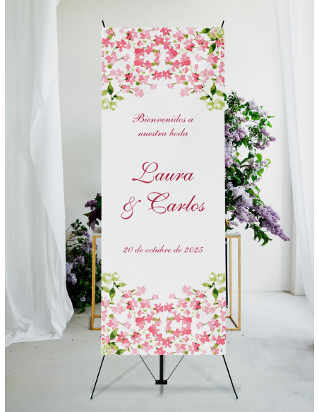 Banners de Bienvenida Bodas modelo Alhelí