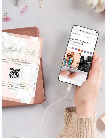 Tarjetas de fotos Boda álbum google modelo Alma