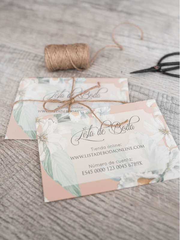 Tarjeta lista de boda Alma