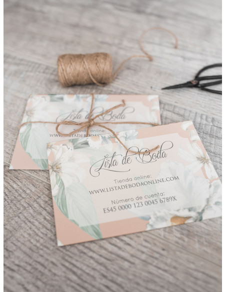 Tarjeta lista de boda Alma