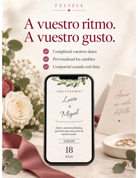 Pack Invitaciones Papel y Digital 50
