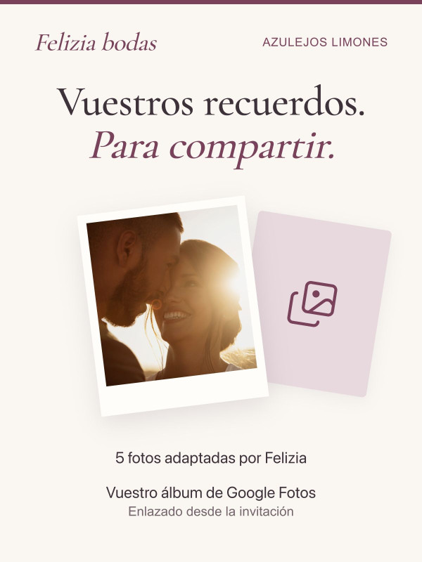 Cinco fotos adaptadas por Felizia y enlace a vuestro álbum compartido de Google Fotos.
