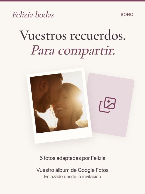 Cinco fotos adaptadas por Felizia y enlace a vuestro álbum compartido de Google Fotos.