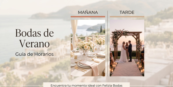 Las mejores horas para celebrar una boda de verano. Ventajas e inconvenientes de cada horario.